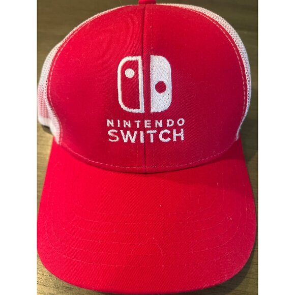 Nintendo Switch Red & White Mesh Trucker Hat Adjustable One Size Fits Most - Picture 2 of 7